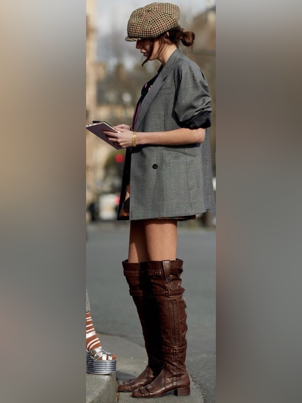 Runway Prada Capra Leather Over-The-Knee Tall Low Heel Boots Brown Size 37 EU - Picture 13 of 17